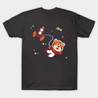 Space tiger or astronaut in a space suit with cartoon style T-Shirt